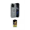 ieg™ iPhone 15 Pro Max Kılıf Eksen Çizgi - Siyah Buffer Cam Ekran Koruyucu