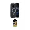 ieg™ iPhone 15 Pro Max Kılıf Eksen Çizgi - Siyah Buffer Cam Ekran Koruyucu