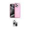 ieg™ iPhone 15 Pro Max Kılıf Eksen Doku Koleksiyonu - Siyah Vanessa Magic Hayalet Cam