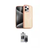 ieg™ iPhone 15 Pro Max Kılıf Eksen Doku Koleksiyonu - Siyah Vanessa Magic Hayalet Cam