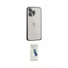 ieg™ iPhone 15 Pro Max Kılıf Eksen Form Serisi - Şeffaf Pasifik Cam Ekran Koruyucu