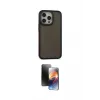ieg™ iPhone 15 Pro Max Kılıf Eksen Işık - Siyah 3D Antistatik Mat Seramik Nano Ekran Koruyucu