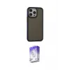 ieg™ iPhone 15 Pro Max Kılıf Eksen Işık - Siyah Bilvis 5in1 3D Magic Cam Ekran Koruyucu