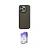 ieg™ iPhone 15 Pro Max Kılıf Eksen Işık - Siyah Bilvis 5in1 3D Magic Cam Ekran Koruyucu