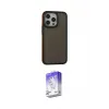 ieg™ iPhone 15 Pro Max Kılıf Eksen Işık - Siyah Bilvis 5in1 3D Magic Cam Ekran Koruyucu