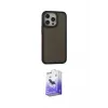 ieg™ iPhone 15 Pro Max Kılıf Eksen Işık - Siyah Bilvis 5in1 5D Magic Hayalet Cam Ekran Koruyucu