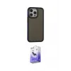 ieg™ iPhone 15 Pro Max Kılıf Eksen Işık - Siyah Bilvis 5in1 5D Magic Hayalet Cam Ekran Koruyucu
