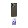 ieg™ iPhone 15 Pro Max Kılıf Eksen Işık - Siyah Bilvis 5in1 5D Magic Hayalet Cam Ekran Koruyucu