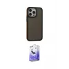 ieg™ iPhone 15 Pro Max Kılıf Eksen Işık - Siyah Bilvis 5in1 5D Magic Hayalet Cam Ekran Koruyucu