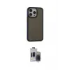 ieg™ iPhone 15 Pro Max Kılıf Eksen Işık - Siyah Vanessa Magic Hayalet Cam