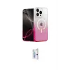 ieg™ iPhone 15 Pro Max Kılıf Eksen Minimal Özel Seri - Siyah Bilvis 0.18mm Plus Cam Ekran Koruyucu