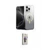ieg™ iPhone 15 Pro Max Kılıf Eksen Minimal Özel Seri - Siyah Bilvis 3D Cam Ekran Koruyucu