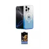 ieg™ iPhone 15 Pro Max Kılıf Eksen Minimal Özel Seri - Siyah Buffer Hayalet Cam Ekran Koruyucu