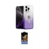 ieg™ iPhone 15 Pro Max Kılıf Eksen Minimal Özel Seri - Siyah Buffer Hayalet Cam Ekran Koruyucu