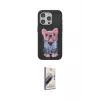 ieg™ iPhone 15 Pro Max Kılıf İz Minimal Koleksiyonu - Siyah Bilvis 3D Mat Cam Ekran Koruyucu