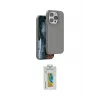 ieg™ iPhone 15 Pro Max Kılıf Kıvılcım Çizgi Serisi - Siyah Polymer Nano Ekran Koruyucu