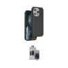 ieg™ iPhone 15 Pro Max Kılıf Kıvılcım Çizgi Serisi - Siyah Vanessa Magic Hayalet Cam