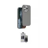 ieg™ iPhone 15 Pro Max Kılıf Kıvılcım Çizgi Serisi - Siyah Vanessa Magic Hayalet Cam