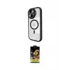 ieg™ iPhone 15 Pro Max Kılıf Kıvılcım Modern Koleksiyonu - Siyah Buffer Cam Ekran Koruyucu
