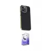 ieg™ iPhone 15 Pro Max Kılıf Kıvılcım Modern Özel Seri - Siyah Bilvis 5in1 5D Magic Hayalet Cam Ekran Koruyucu