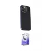 ieg™ iPhone 15 Pro Max Kılıf Kıvılcım Modern Özel Seri - Siyah Bilvis 5in1 5D Magic Hayalet Cam Ekran Koruyucu