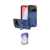 ieg™ iPhone 15 Pro Max Kılıf Kıvılcım Modern Serisi - Siyah Bilvis 5in1 3D Magic Cam Ekran Koruyucu