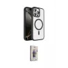 ieg™ iPhone 15 Pro Max Kılıf Kıvılcım Prime - Siyah Bilvis 3D Cam Ekran Koruyucu