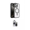 ieg™ iPhone 15 Pro Max Kılıf Kıvılcım Prime - Siyah Vanessa Magic Hayalet Cam