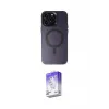 ieg™ iPhone 15 Pro Max Kılıf Kozmos Çizgi Prime - Siyah Bilvis 5in1 3D Magic Cam Ekran Koruyucu