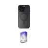 ieg™ iPhone 15 Pro Max Kılıf Kozmos Çizgi Prime - Siyah Bilvis 5in1 3D Magic Cam Ekran Koruyucu