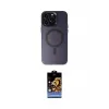 ieg™ iPhone 15 Pro Max Kılıf Kozmos Çizgi Prime - Siyah Buffer Hayalet Cam Ekran Koruyucu