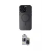 ieg™ iPhone 15 Pro Max Kılıf Kozmos Çizgi Prime - Siyah Vanessa Magic Hayalet Cam