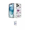 ieg™ iPhone 15 Pro Max Kılıf Kozmos Doku - Siyah Bilvis 0.18mm Plus Cam Ekran Koruyucu