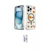 ieg™ iPhone 15 Pro Max Kılıf Kozmos Doku - Siyah Bilvis 0.18mm Plus Cam Ekran Koruyucu