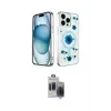 ieg™ iPhone 15 Pro Max Kılıf Kozmos Doku - Siyah Vanessa Magic Hayalet Cam