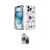 ieg™ iPhone 15 Pro Max Kılıf Kozmos Doku - Siyah Vanessa Magic Hayalet Cam
