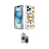 ieg™ iPhone 15 Pro Max Kılıf Kozmos Doku - Siyah Vanessa Magic Hayalet Cam