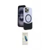 ieg™ iPhone 15 Pro Max Kılıf Kozmos Form Özel Seri - Şeffaf Pasifik Cam Ekran Koruyucu