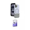 ieg™ iPhone 15 Pro Max Kılıf Kozmos Form Özel Seri - Siyah Bilvis 5in1 5D Magic Hayalet Cam Ekran Koruyucu