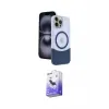 ieg™ iPhone 15 Pro Max Kılıf Kozmos Form Özel Seri - Siyah Bilvis 5in1 5D Magic Hayalet Cam Ekran Koruyucu