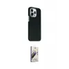 ieg™ iPhone 15 Pro Max Kılıf Kozmos Klasik Prime - Siyah Bilvis 3D Mat Cam Ekran Koruyucu