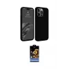 ieg™ iPhone 15 Pro Max Kılıf Kozmos Yansıma Özel Seri - Siyah Buffer Hayalet Cam Ekran Koruyucu