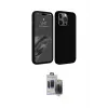 ieg™ iPhone 15 Pro Max Kılıf Kozmos Yansıma Özel Seri - Siyah Vanessa Magic Hayalet Cam