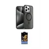 ieg™ iPhone 15 Pro Max Kılıf Nova Asil Prime - Siyah Buffer Hayalet Cam Ekran Koruyucu