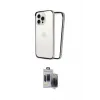 ieg™ iPhone 15 Pro Max Kılıf Pusula Asil Koleksiyonu - Siyah Vanessa Magic Hayalet Cam