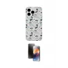 ieg™ iPhone 15 Pro Max Kılıf Pusula Form - Siyah 3D Antistatik Mat Seramik Nano Ekran Koruyucu