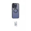 ieg™ iPhone 15 Pro Max Kılıf Pusula Form - Siyah Bilvis 0.18mm Plus Cam Ekran Koruyucu