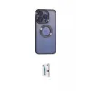 ieg™ iPhone 15 Pro Max Kılıf Pusula Form - Siyah Bilvis 0.18mm Plus Cam Ekran Koruyucu