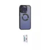 ieg™ iPhone 15 Pro Max Kılıf Pusula Form - Siyah Bilvis 0.18mm Plus Cam Ekran Koruyucu