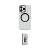 ieg™ iPhone 15 Pro Max Kılıf Pusula Form - Siyah Bilvis 3D Cam Ekran Koruyucu